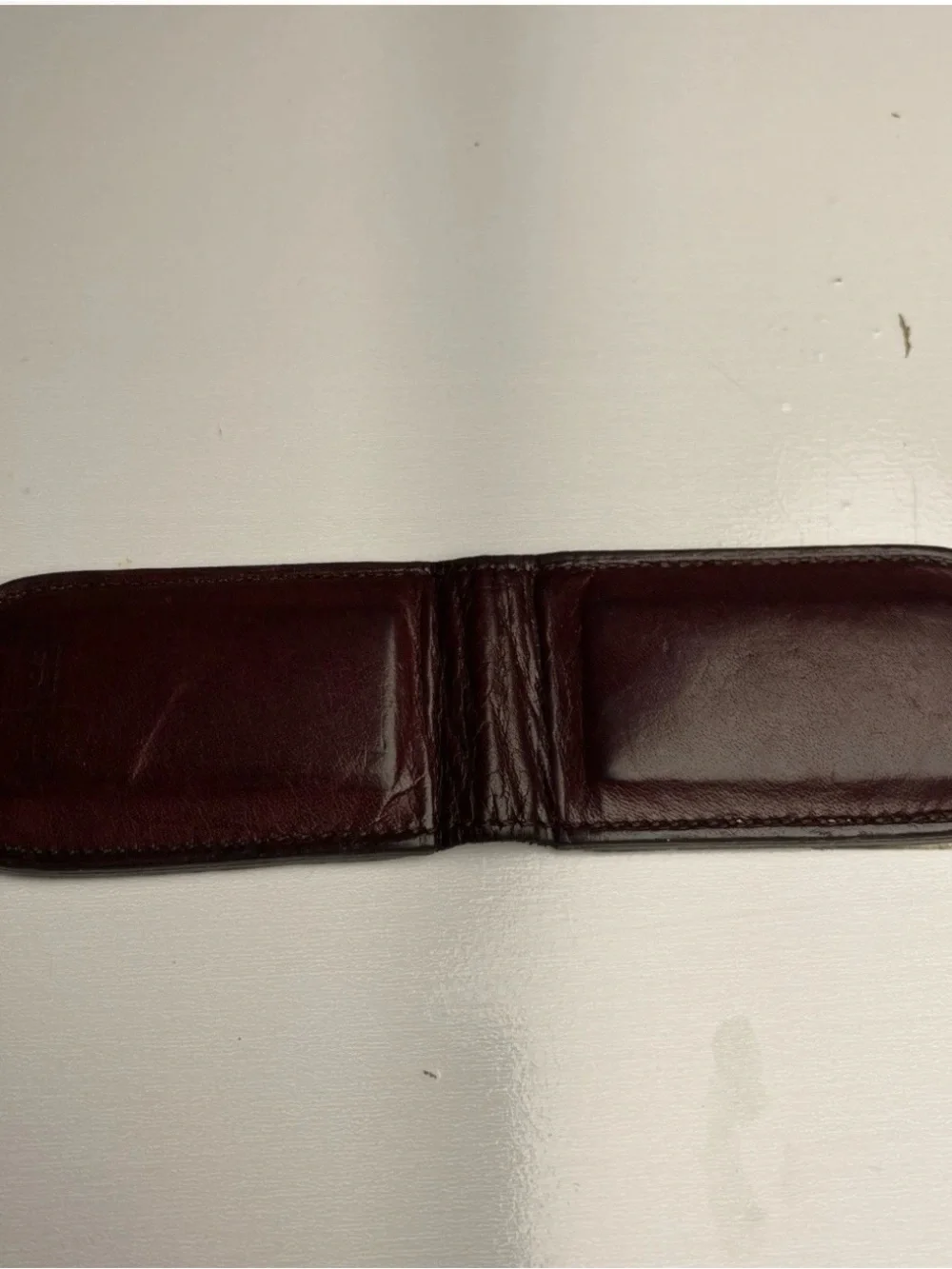 Coach Burgundy Leather Magnetic Money Clip